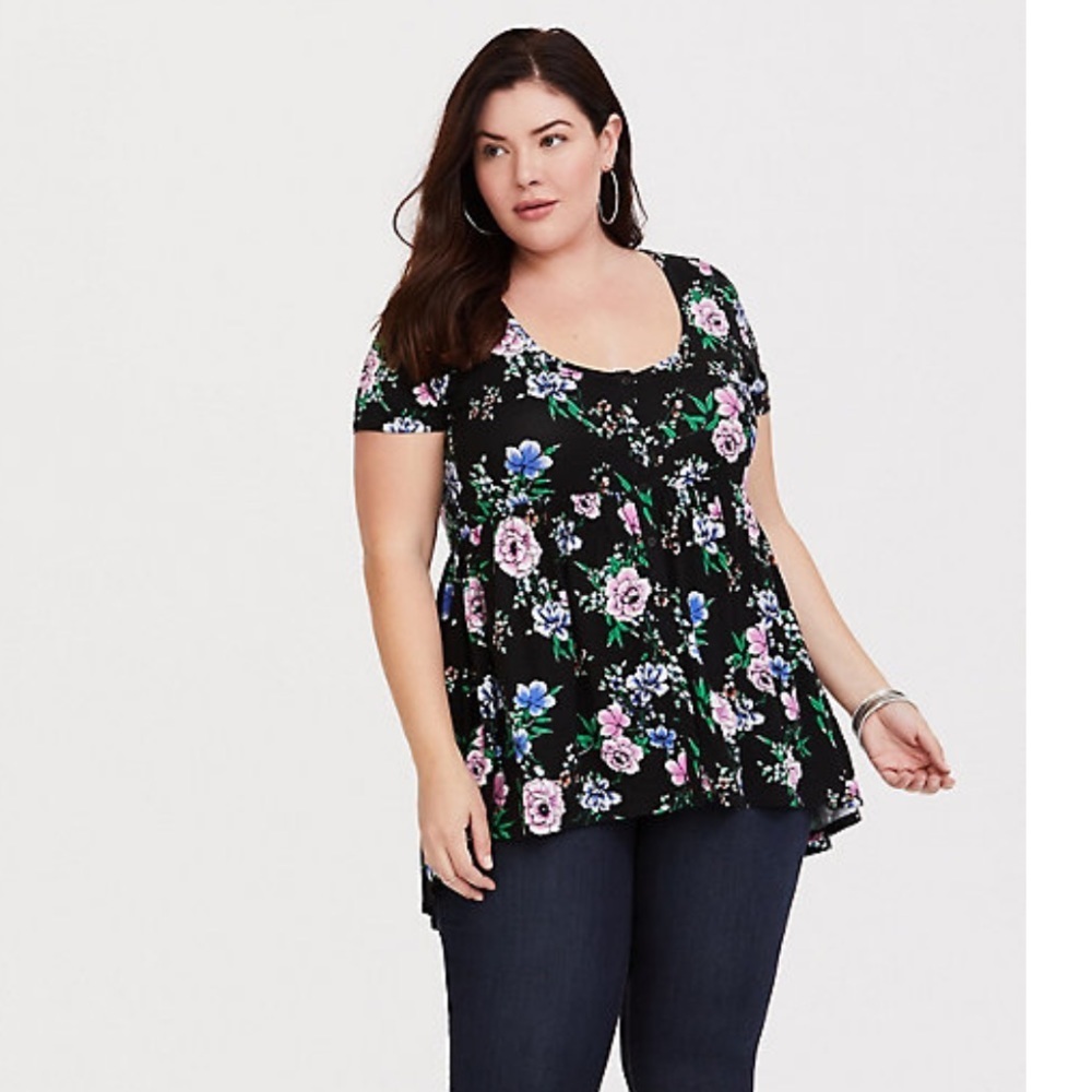 Torrid Happy Jungles Babydoll Top